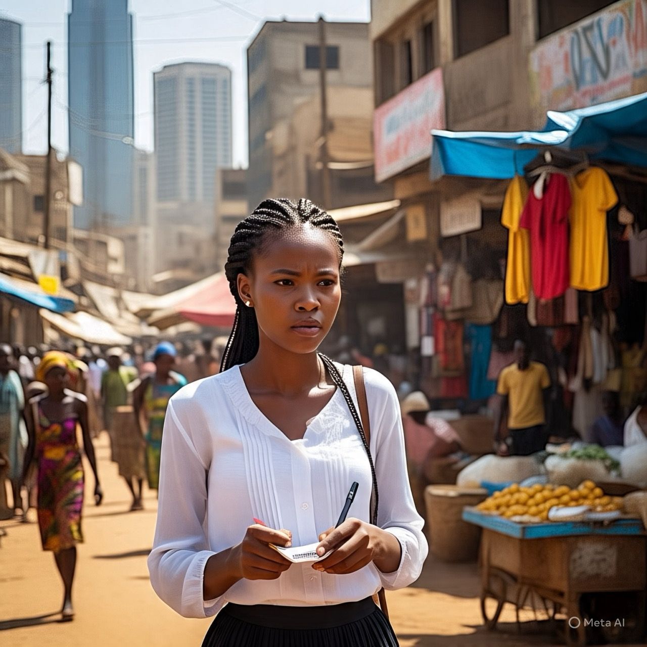 Sarah Johnson - Young woman in marketplace setting